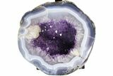 Agate & Amethyst Jewelry Box Geode With Metal Stand #116282-3